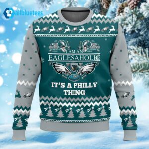 I Am An Eaglesaholic It's A Philly Thing Ugly Christmas Sweater