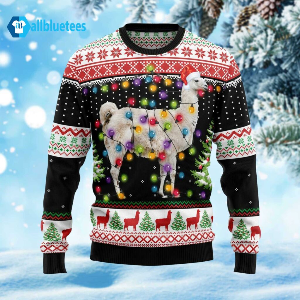 Llama Hit That Ugly Christmas Sweater