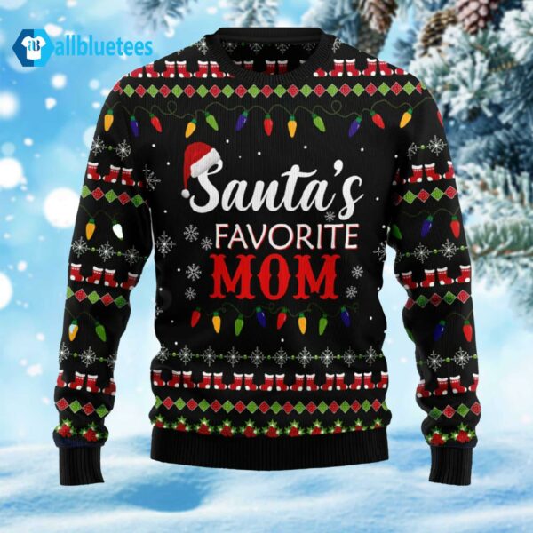 Santa’s Favorite Mom Ugly Christmas Sweater