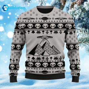UFO Over The Pyramid Ancient Aliens Ugly Christmas Sweater
