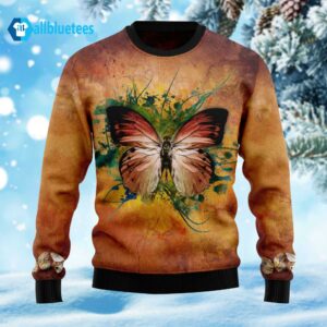 Vintage Butterfly Ugly Christmas Sweater