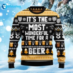 Wonderful Time For A Beer Ugly Christmas Sweater