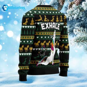 Yoga Unicorn Exhale Ugly Christmas Sweater