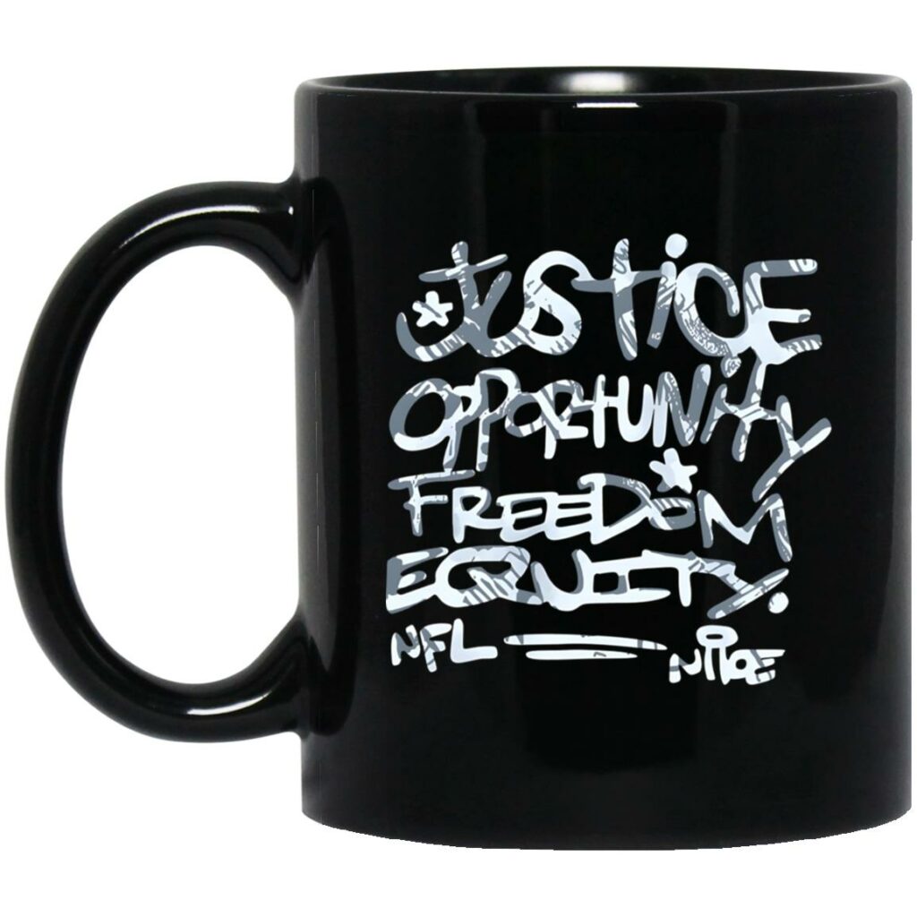 Justice Opportunity Equity Freedom Mug