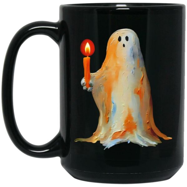 Ghost Holding A Candle Halloween Mug