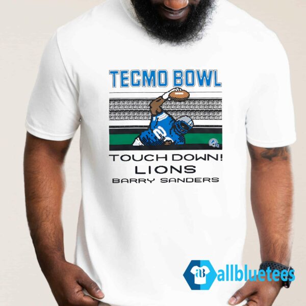 Tecmo Bowl Touch Down Lions Barry Sanders Shirt