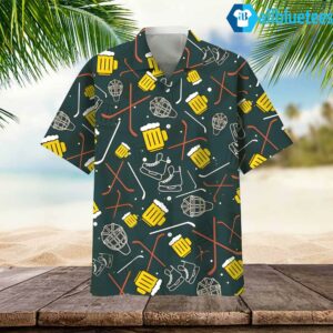 Hockey And Beer Hawaiian Shirt