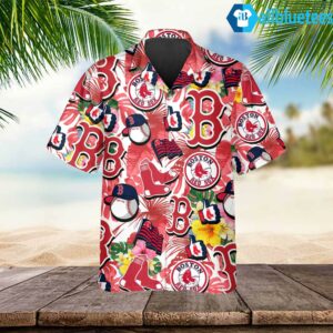 Boston Red Sox Pattern Hawaiian Shirt