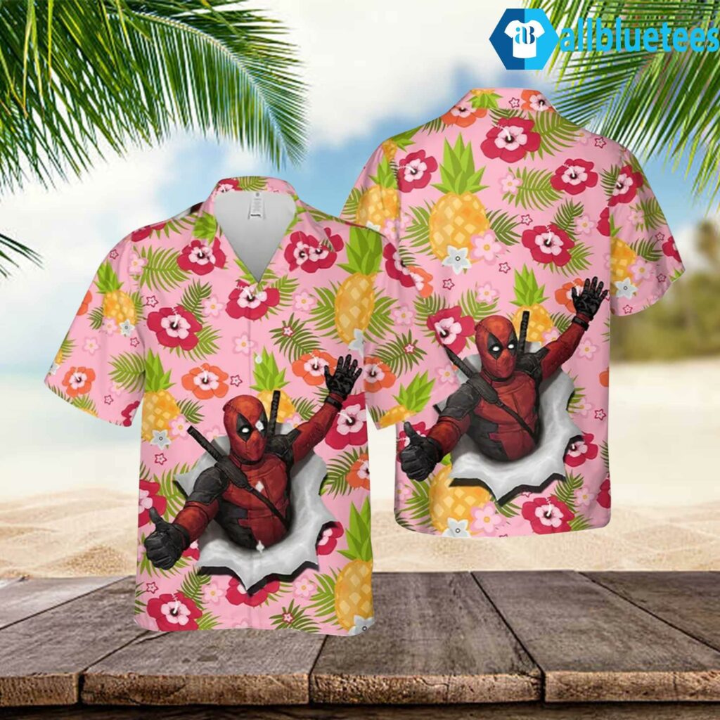 Deadpool Flower Hawaiian Shirt
