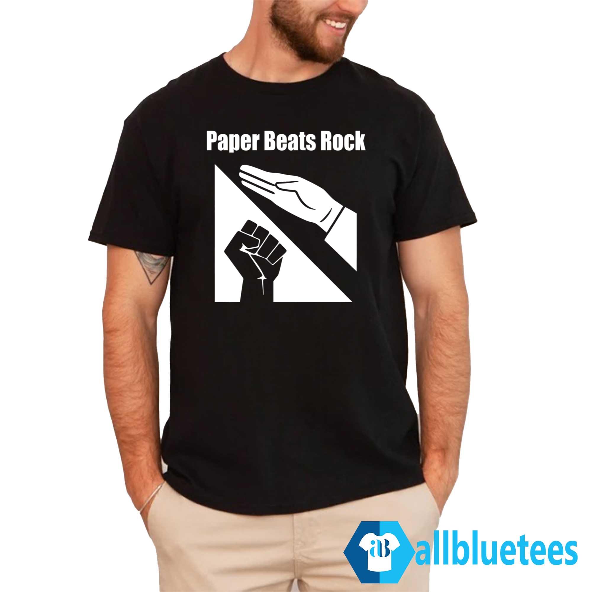 Paper Beats Rock T-Shirt | AllBluetees